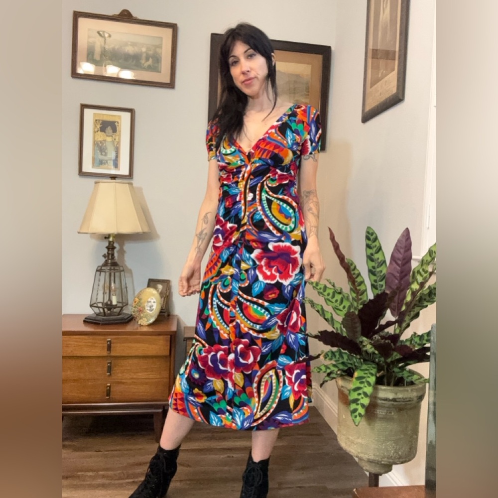 Etro Vibrant Floral Midi Dress